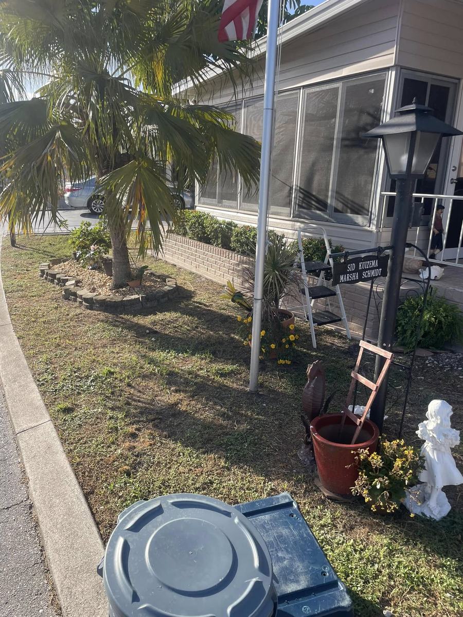 Exterior project 3, after &mdash; front landscaping with repainted planter